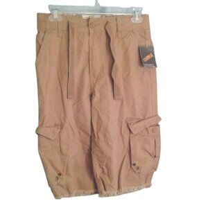 Urban Pipeline Size 12 Cargo Shorts Boys Tan Frayed Hem Cotton Casual NEW